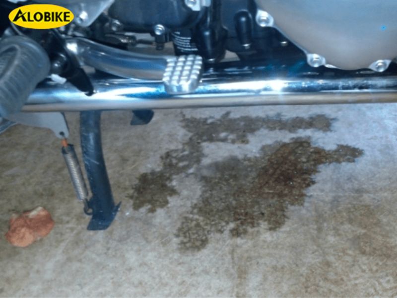 xe máy bị chảy xăng dưới gầm